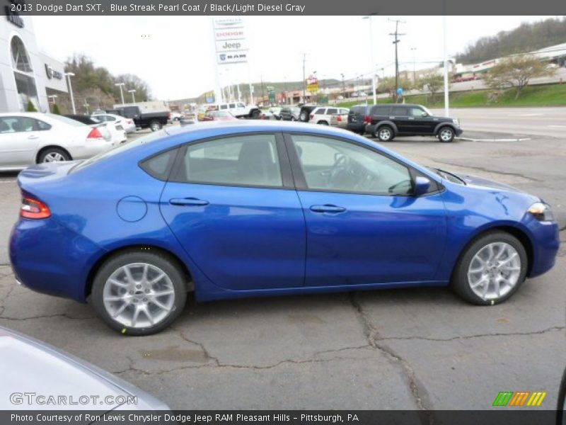 Blue Streak Pearl Coat / Black/Light Diesel Gray 2013 Dodge Dart SXT
