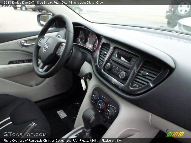 Blue Streak Pearl Coat / Black/Light Diesel Gray 2013 Dodge Dart SXT