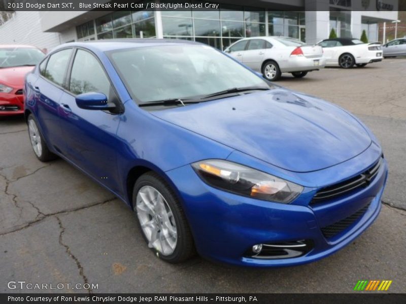 Blue Streak Pearl Coat / Black/Light Diesel Gray 2013 Dodge Dart SXT
