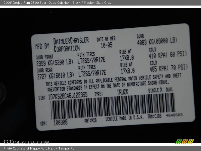 Black / Medium Slate Gray 2006 Dodge Ram 2500 Sport Quad Cab 4x4