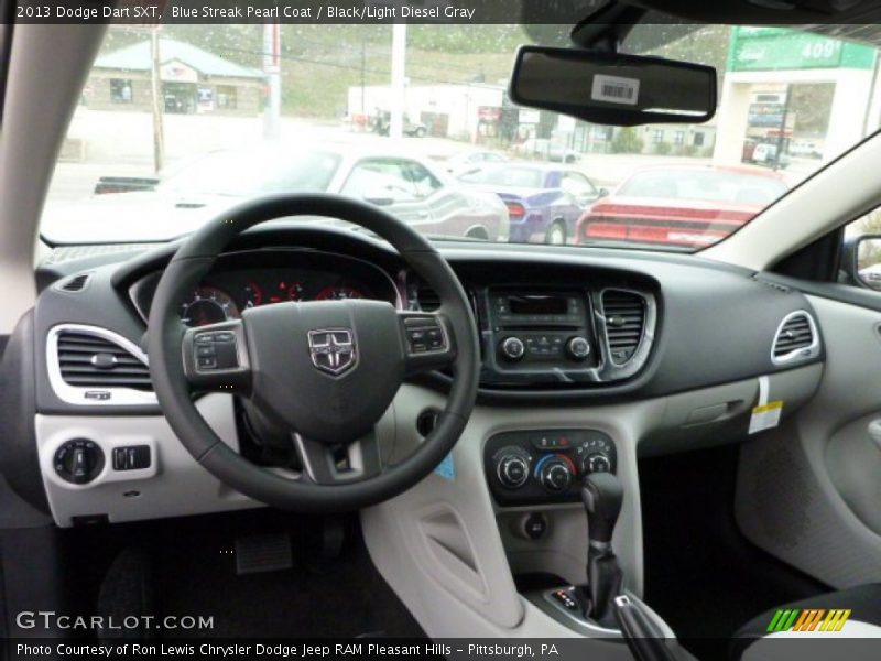 Blue Streak Pearl Coat / Black/Light Diesel Gray 2013 Dodge Dart SXT