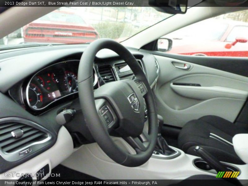 Blue Streak Pearl Coat / Black/Light Diesel Gray 2013 Dodge Dart SXT
