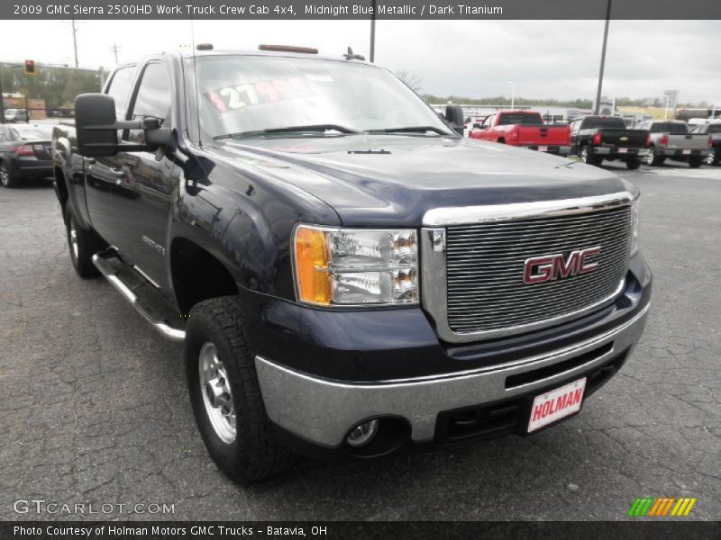 Midnight Blue Metallic / Dark Titanium 2009 GMC Sierra 2500HD Work Truck Crew Cab 4x4