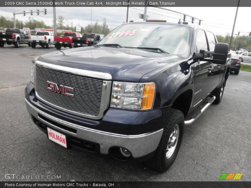 Midnight Blue Metallic / Dark Titanium 2009 GMC Sierra 2500HD Work Truck Crew Cab 4x4