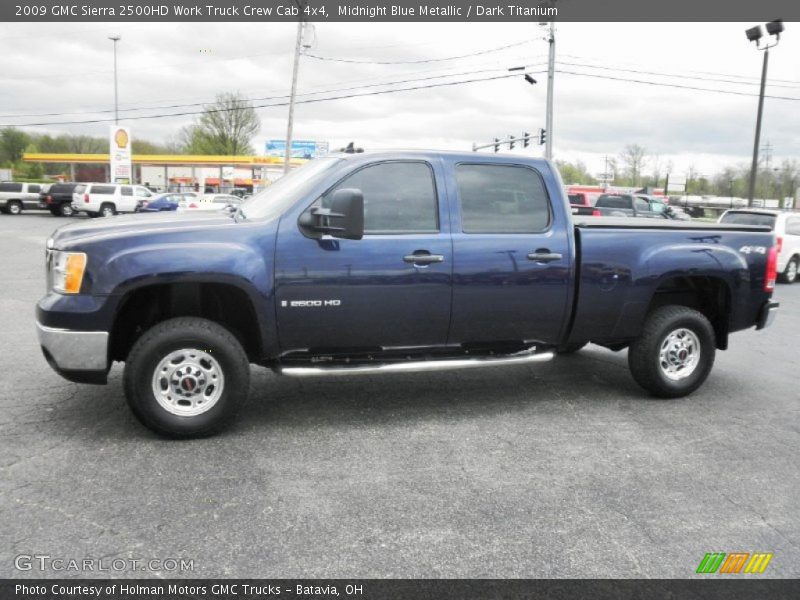 Midnight Blue Metallic / Dark Titanium 2009 GMC Sierra 2500HD Work Truck Crew Cab 4x4