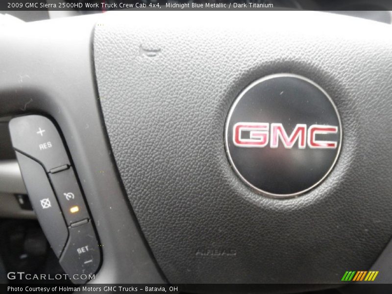 Midnight Blue Metallic / Dark Titanium 2009 GMC Sierra 2500HD Work Truck Crew Cab 4x4