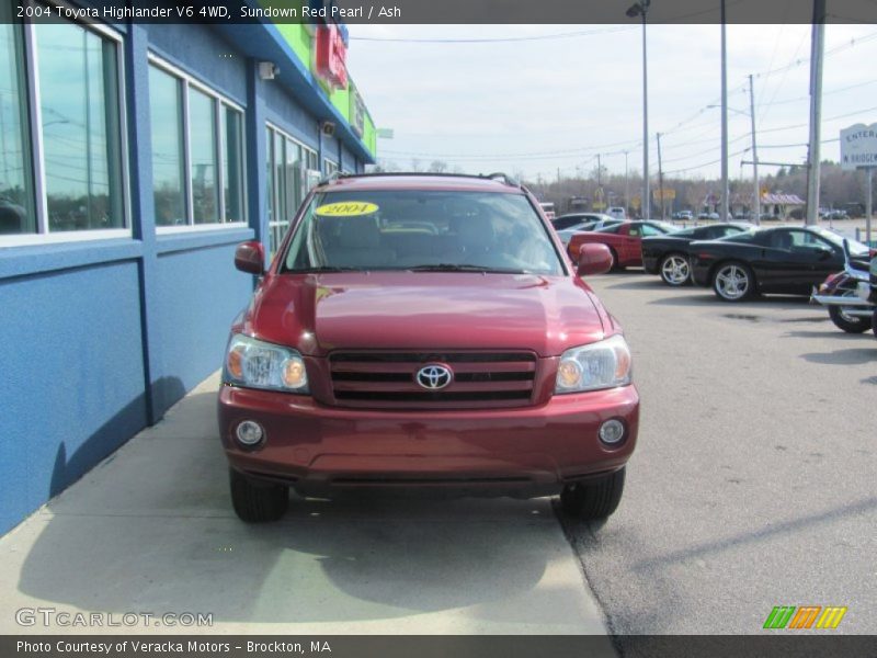 Sundown Red Pearl / Ash 2004 Toyota Highlander V6 4WD