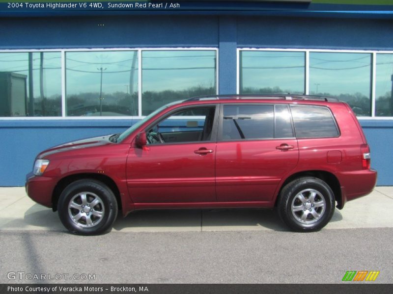 Sundown Red Pearl / Ash 2004 Toyota Highlander V6 4WD
