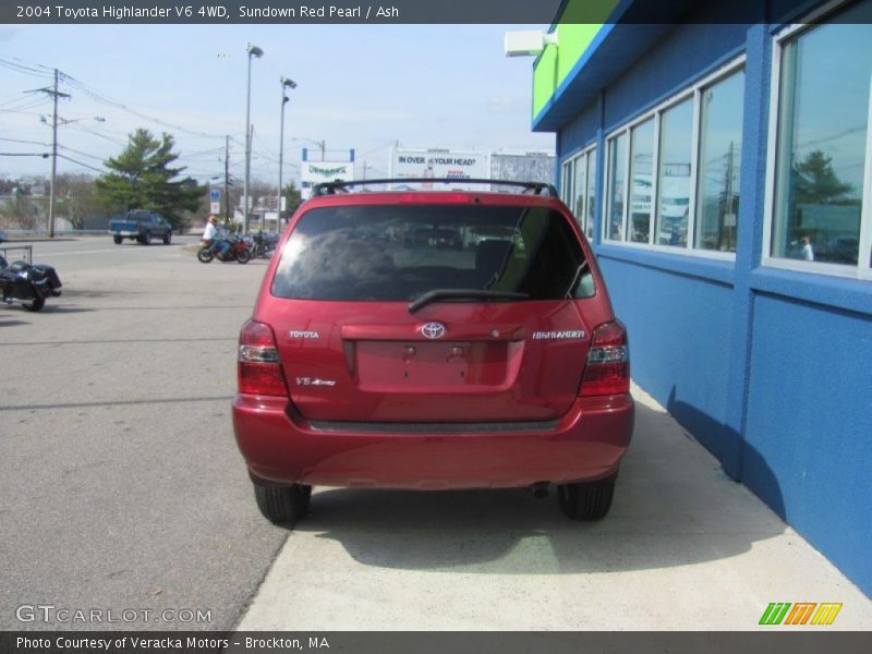 Sundown Red Pearl / Ash 2004 Toyota Highlander V6 4WD