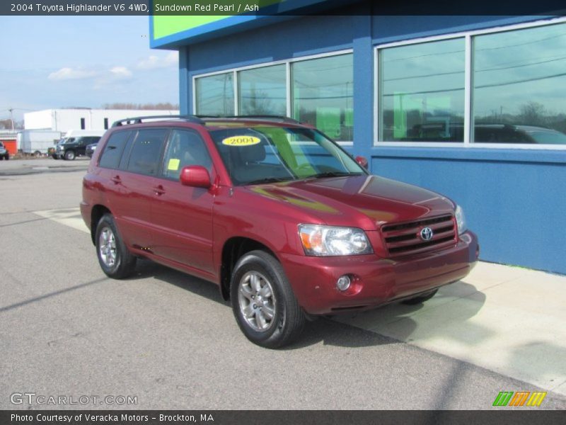 Sundown Red Pearl / Ash 2004 Toyota Highlander V6 4WD