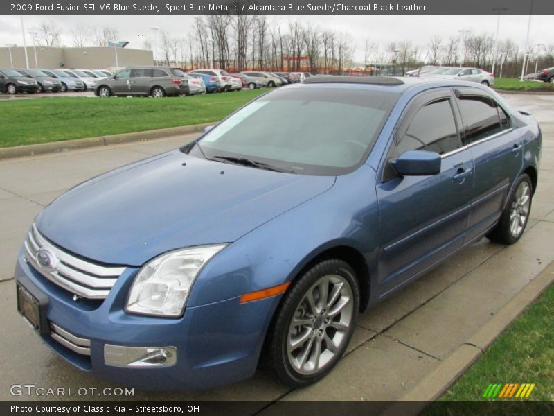 Front 3/4 View of 2009 Fusion SEL V6 Blue Suede