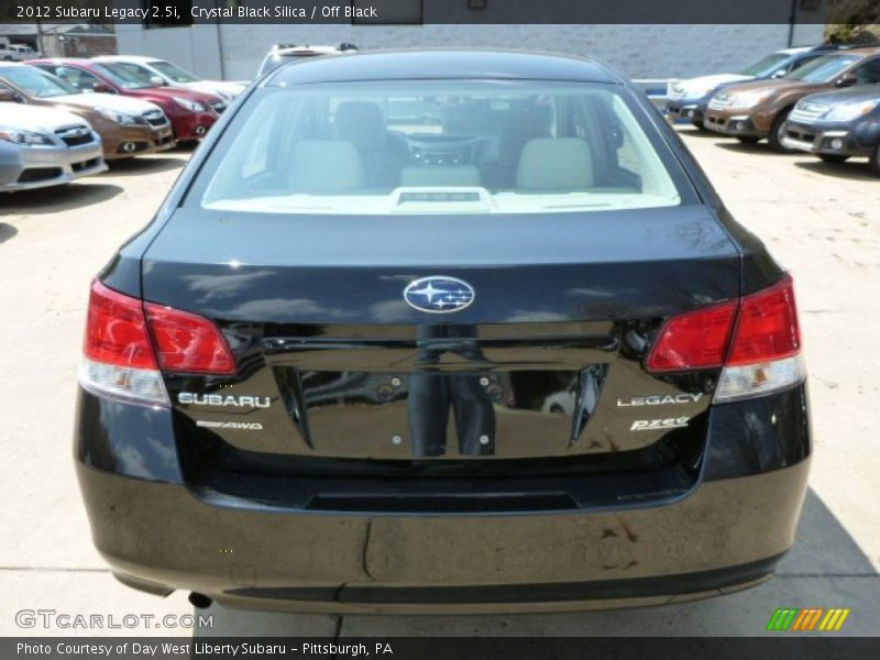 Crystal Black Silica / Off Black 2012 Subaru Legacy 2.5i