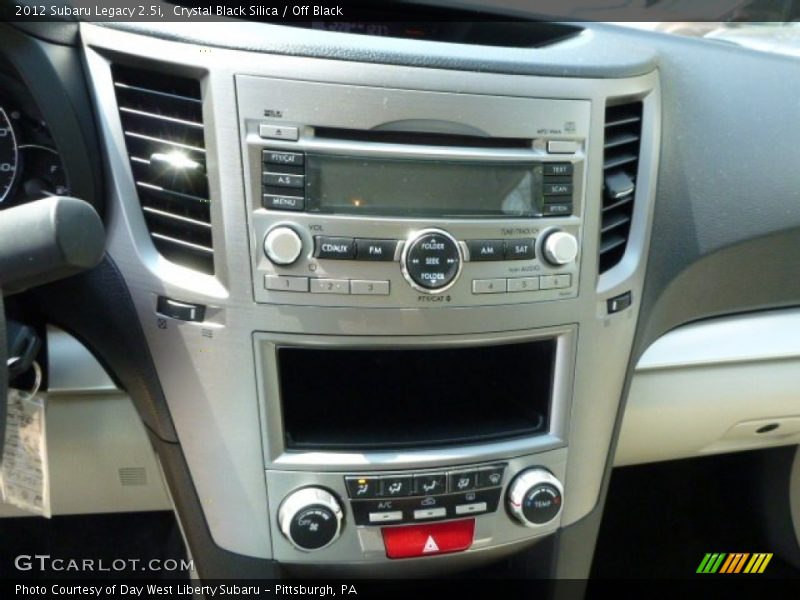 Crystal Black Silica / Off Black 2012 Subaru Legacy 2.5i