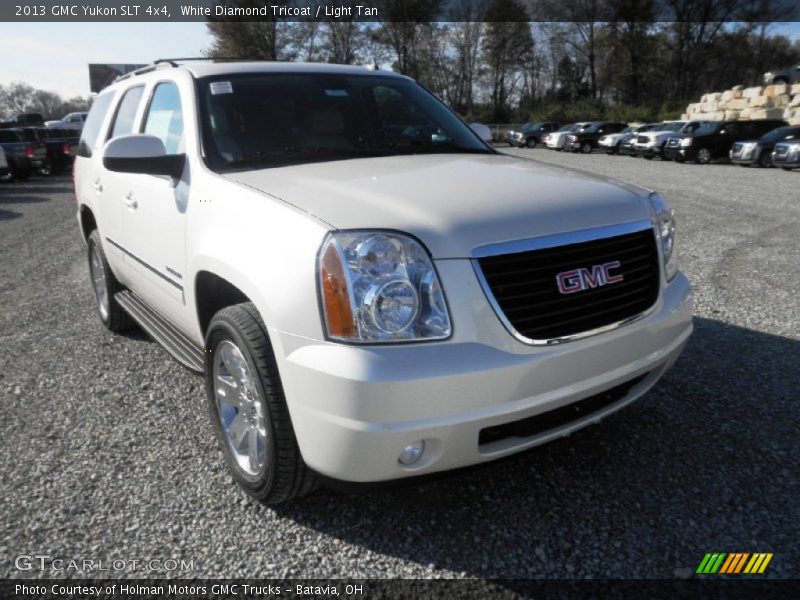 White Diamond Tricoat / Light Tan 2013 GMC Yukon SLT 4x4