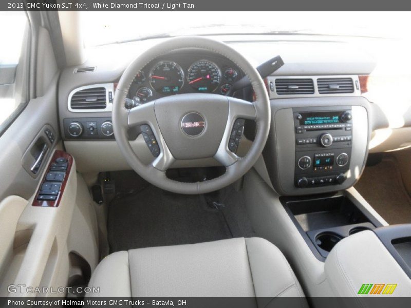 White Diamond Tricoat / Light Tan 2013 GMC Yukon SLT 4x4