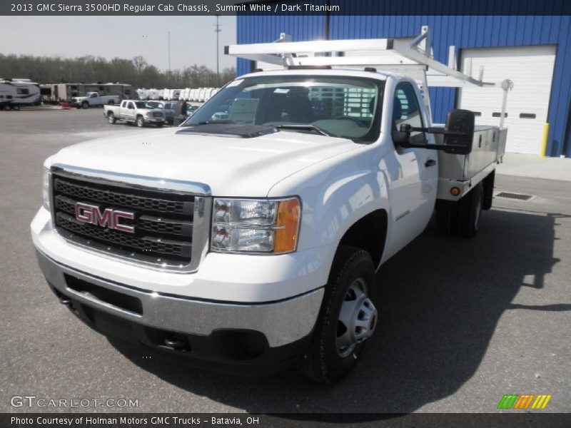 Summit White / Dark Titanium 2013 GMC Sierra 3500HD Regular Cab Chassis