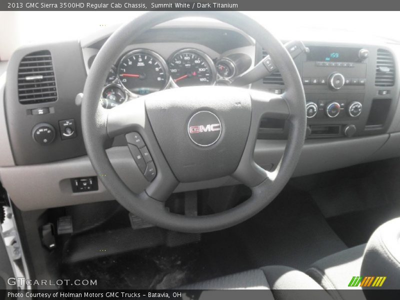 Summit White / Dark Titanium 2013 GMC Sierra 3500HD Regular Cab Chassis