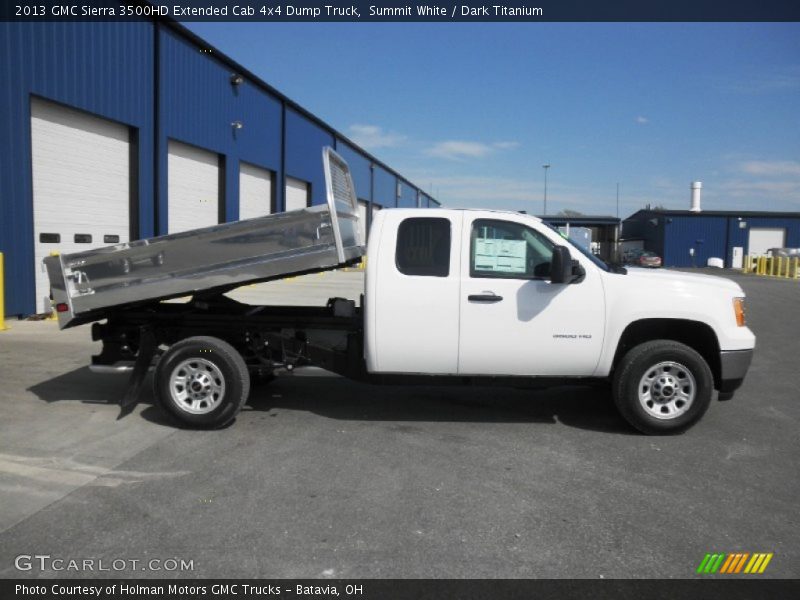 Summit White / Dark Titanium 2013 GMC Sierra 3500HD Extended Cab 4x4 Dump Truck