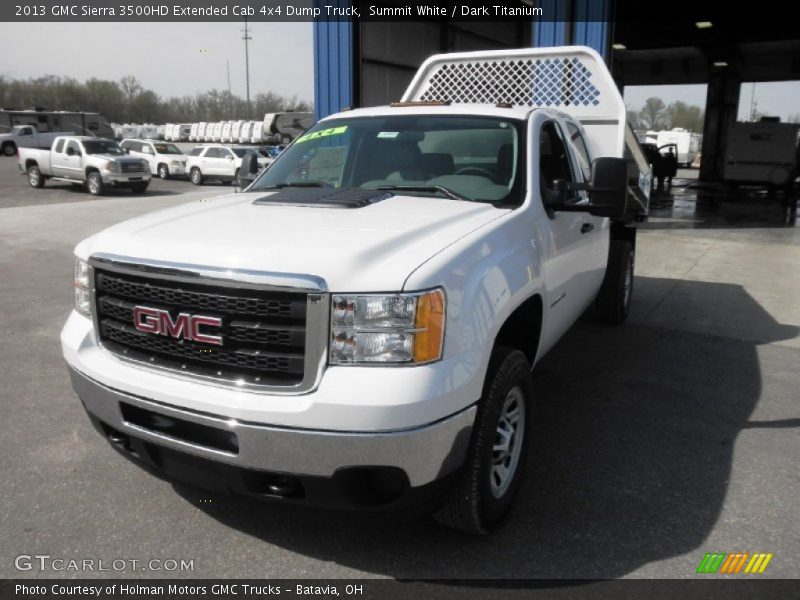 Summit White / Dark Titanium 2013 GMC Sierra 3500HD Extended Cab 4x4 Dump Truck