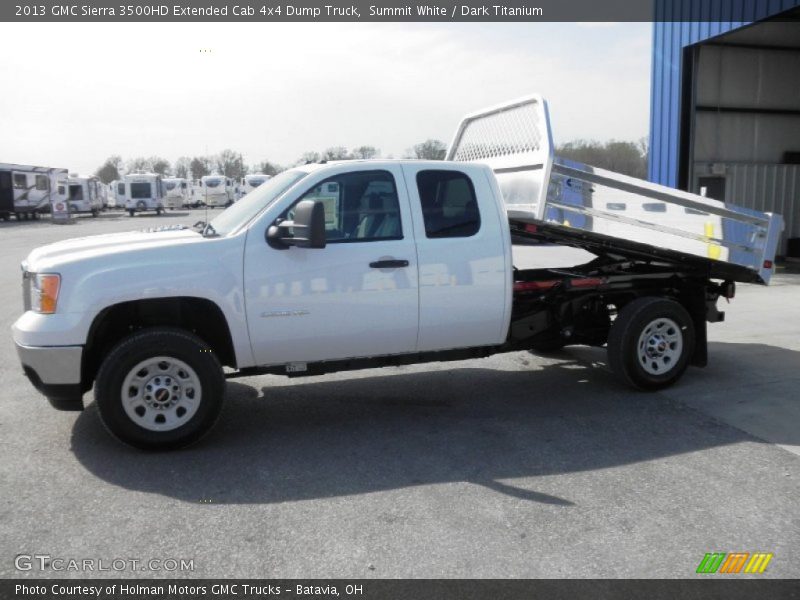 Summit White / Dark Titanium 2013 GMC Sierra 3500HD Extended Cab 4x4 Dump Truck