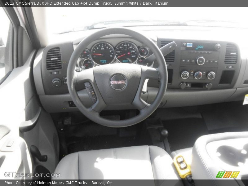 Summit White / Dark Titanium 2013 GMC Sierra 3500HD Extended Cab 4x4 Dump Truck