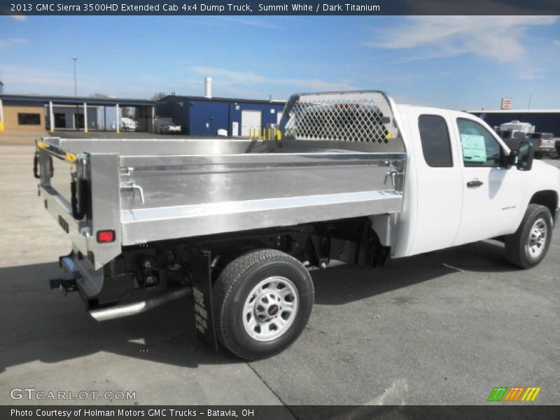 Summit White / Dark Titanium 2013 GMC Sierra 3500HD Extended Cab 4x4 Dump Truck