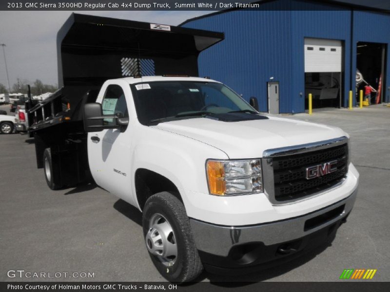 Summit White / Dark Titanium 2013 GMC Sierra 3500HD Regular Cab 4x4 Dump Truck