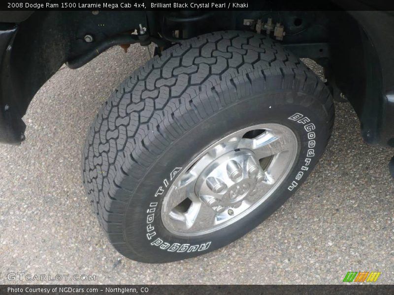 Brilliant Black Crystal Pearl / Khaki 2008 Dodge Ram 1500 Laramie Mega Cab 4x4