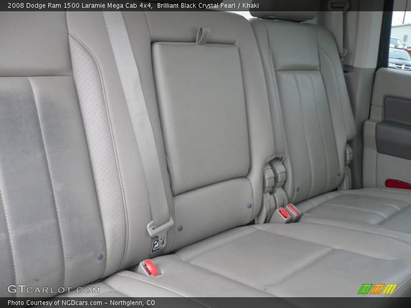 Brilliant Black Crystal Pearl / Khaki 2008 Dodge Ram 1500 Laramie Mega Cab 4x4