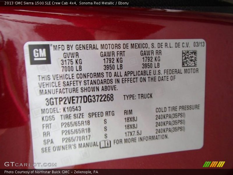 Sonoma Red Metallic / Ebony 2013 GMC Sierra 1500 SLE Crew Cab 4x4