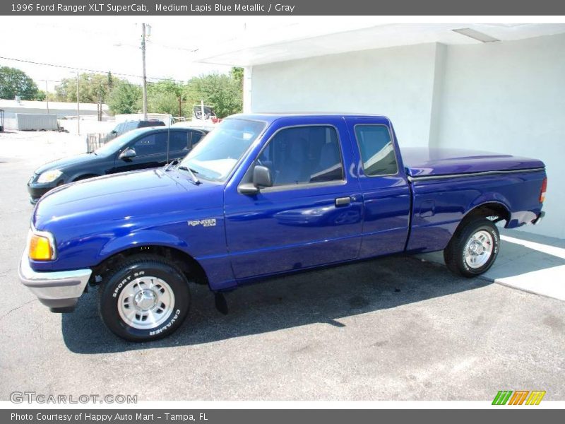 Medium Lapis Blue Metallic / Gray 1996 Ford Ranger XLT SuperCab