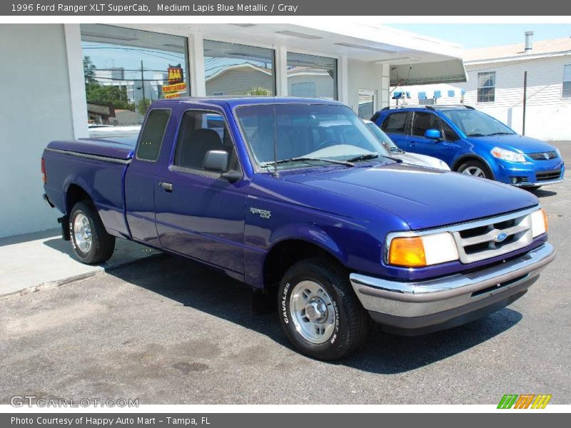 Medium Lapis Blue Metallic / Gray 1996 Ford Ranger XLT SuperCab
