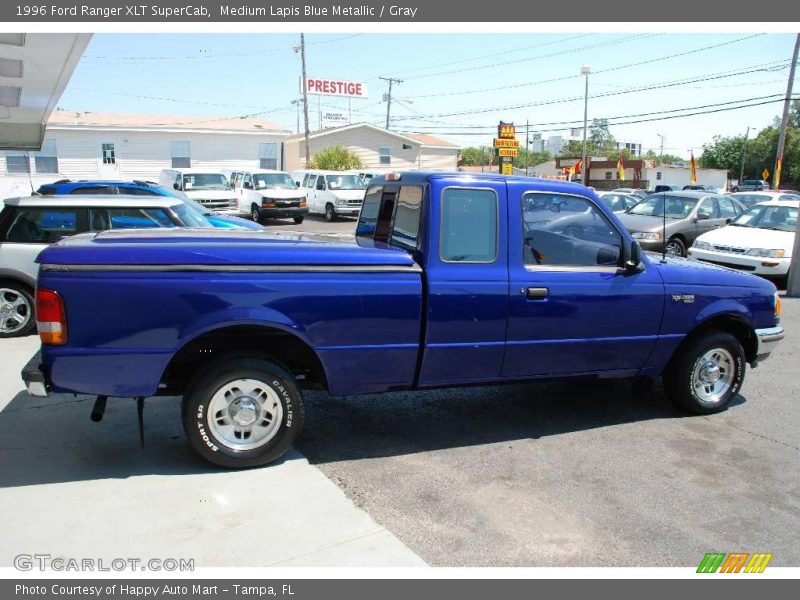 Medium Lapis Blue Metallic / Gray 1996 Ford Ranger XLT SuperCab