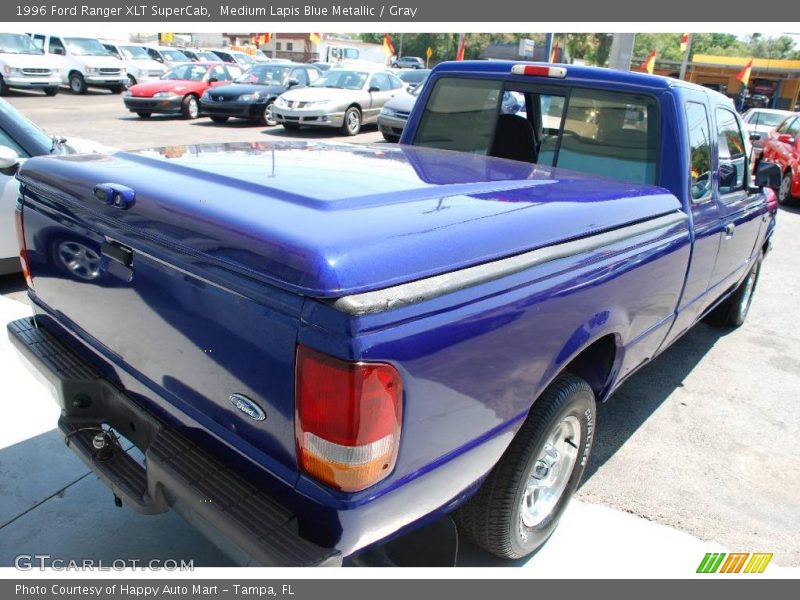 Medium Lapis Blue Metallic / Gray 1996 Ford Ranger XLT SuperCab