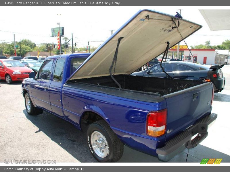 Medium Lapis Blue Metallic / Gray 1996 Ford Ranger XLT SuperCab