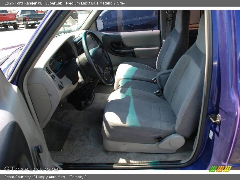 Medium Lapis Blue Metallic / Gray 1996 Ford Ranger XLT SuperCab