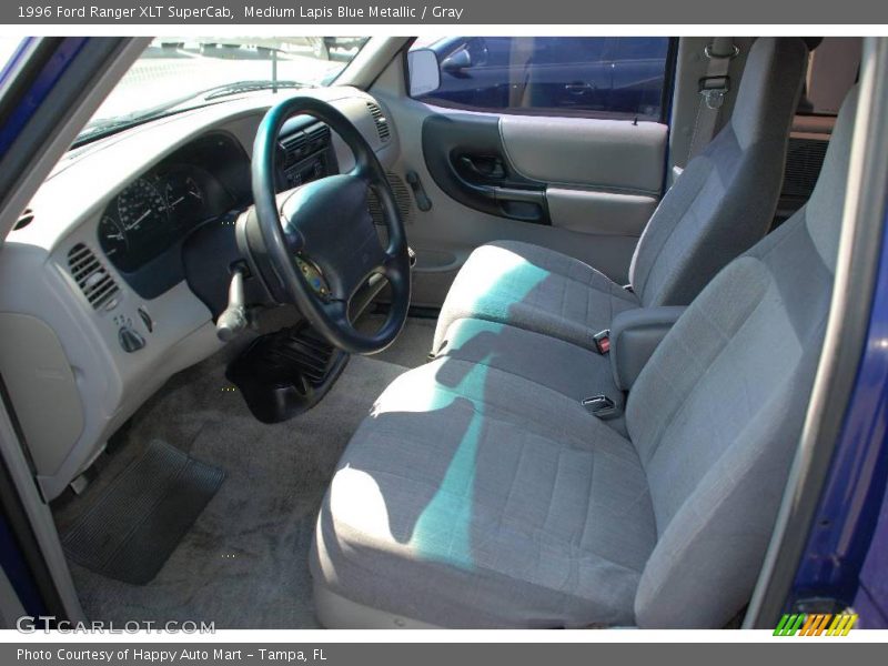 Medium Lapis Blue Metallic / Gray 1996 Ford Ranger XLT SuperCab