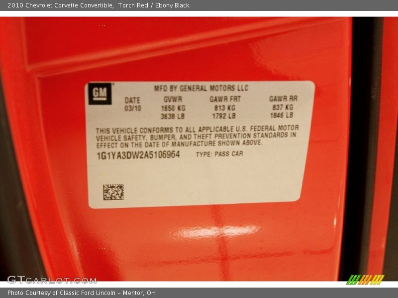 Torch Red / Ebony Black 2010 Chevrolet Corvette Convertible