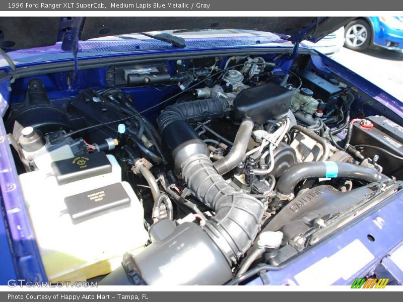 Medium Lapis Blue Metallic / Gray 1996 Ford Ranger XLT SuperCab