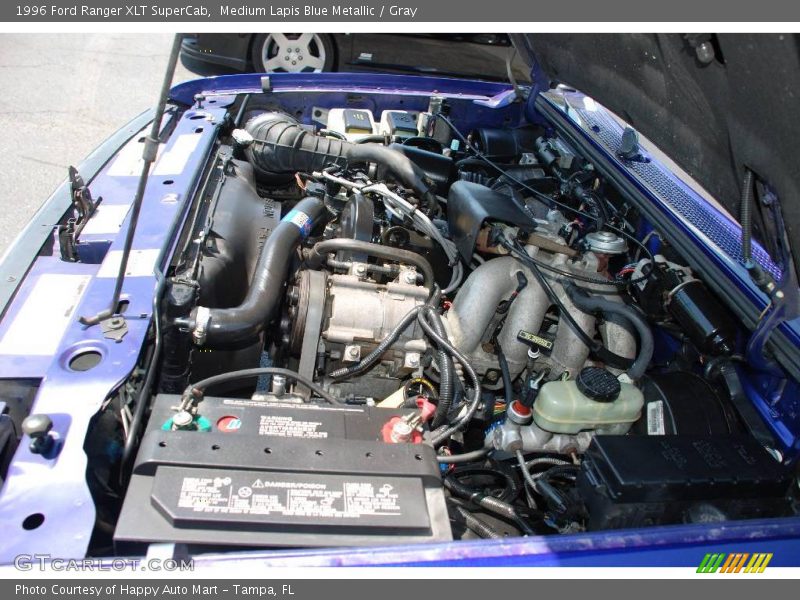 Medium Lapis Blue Metallic / Gray 1996 Ford Ranger XLT SuperCab
