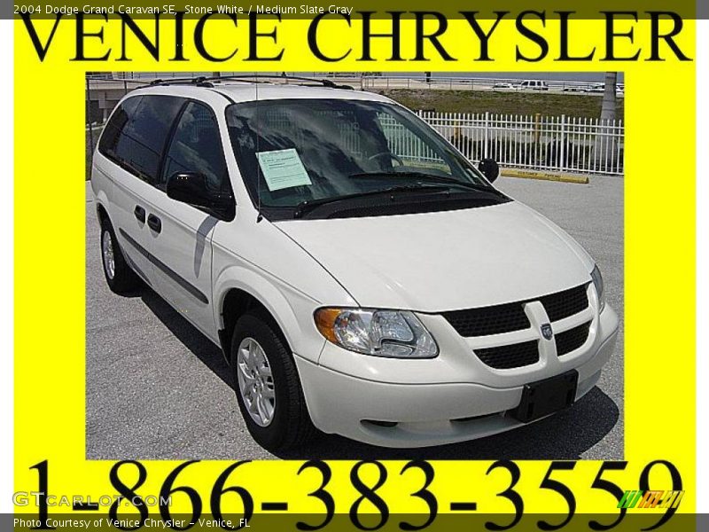 Stone White / Medium Slate Gray 2004 Dodge Grand Caravan SE