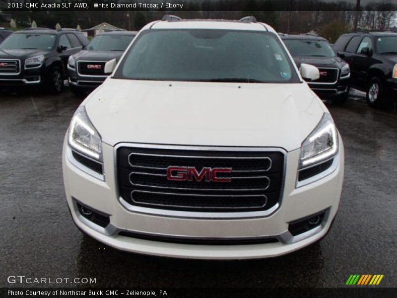 White Diamond Tricoat / Ebony 2013 GMC Acadia SLT AWD