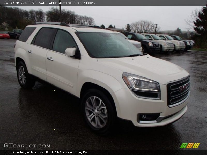 White Diamond Tricoat / Ebony 2013 GMC Acadia SLT AWD