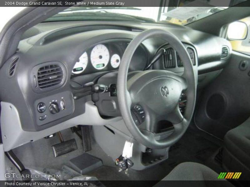 Stone White / Medium Slate Gray 2004 Dodge Grand Caravan SE