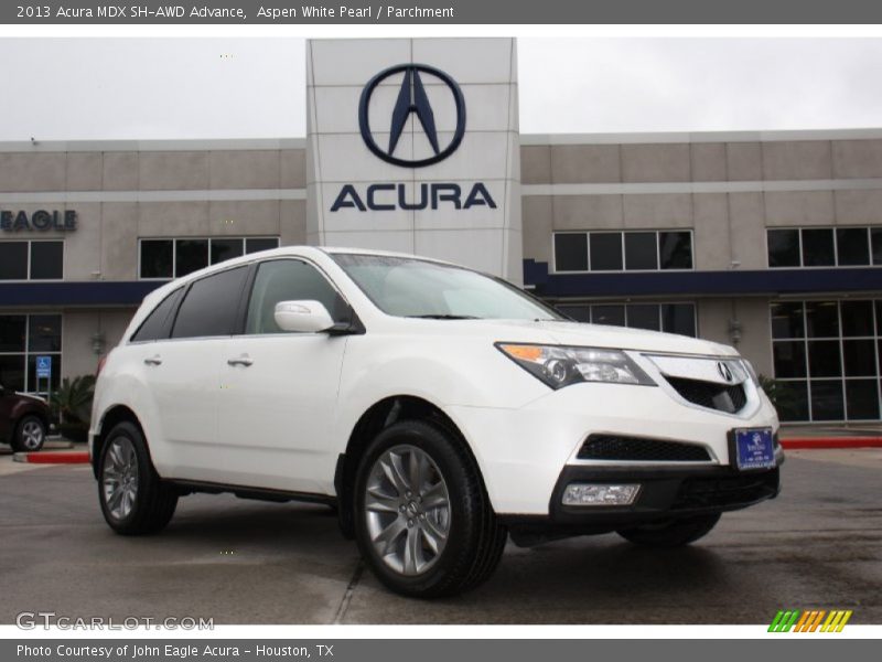 Aspen White Pearl / Parchment 2013 Acura MDX SH-AWD Advance
