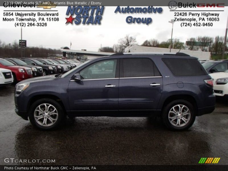 Atlantis Blue Metallic / Ebony 2013 GMC Acadia SLT AWD