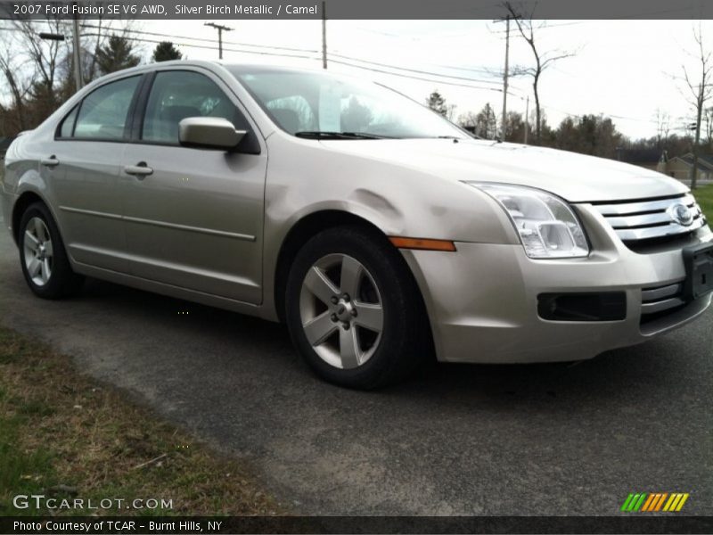 Silver Birch Metallic / Camel 2007 Ford Fusion SE V6 AWD