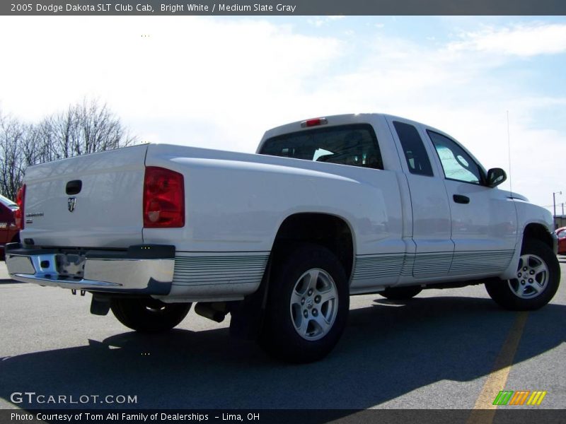 Bright White / Medium Slate Gray 2005 Dodge Dakota SLT Club Cab