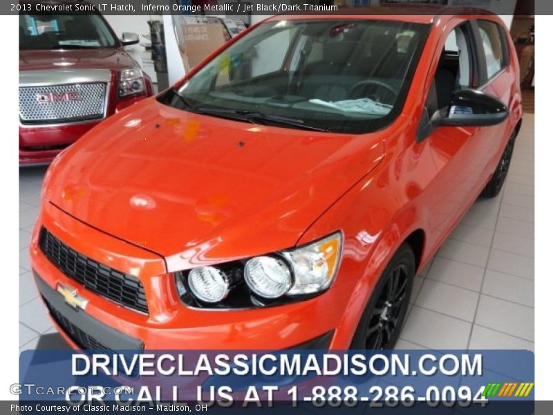 Inferno Orange Metallic / Jet Black/Dark Titanium 2013 Chevrolet Sonic LT Hatch