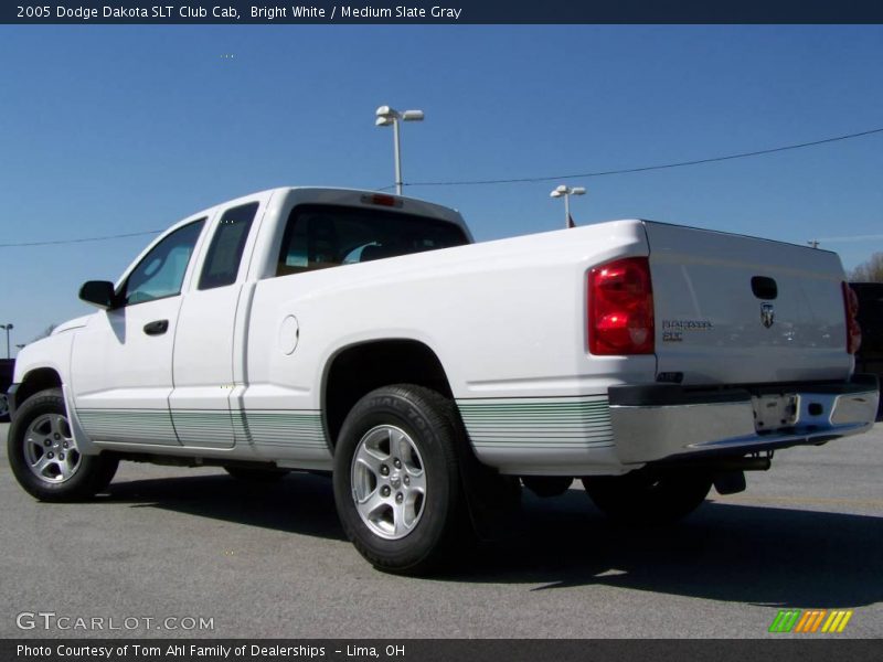 Bright White / Medium Slate Gray 2005 Dodge Dakota SLT Club Cab